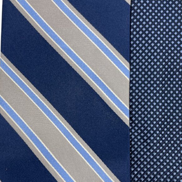 Tommy Hilfiger Silk Tie Blue Gray Stripe Repp Vintage 90's - Picture 3 of 6